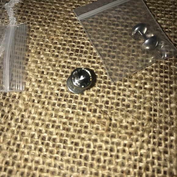 Stainless Steel Faux Gauges w/CZ stone - Picture 4 of 8